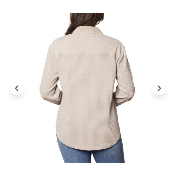 NWT Briggs Shirt Tan Waffle Button-Front Long Sleeves Relaxed Fit L Large - Picture 3 of 6